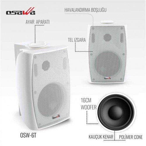 Osawa OSW - 6T Trafolu Cami Hoparlörü 15 Cm 200 W 6 İnç